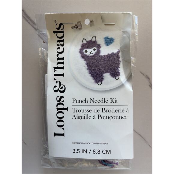 Loops & Threads Llama Heart Punch Needle Embroidery Craft Kit NEW Stocking Gift - Picture 2 of 7